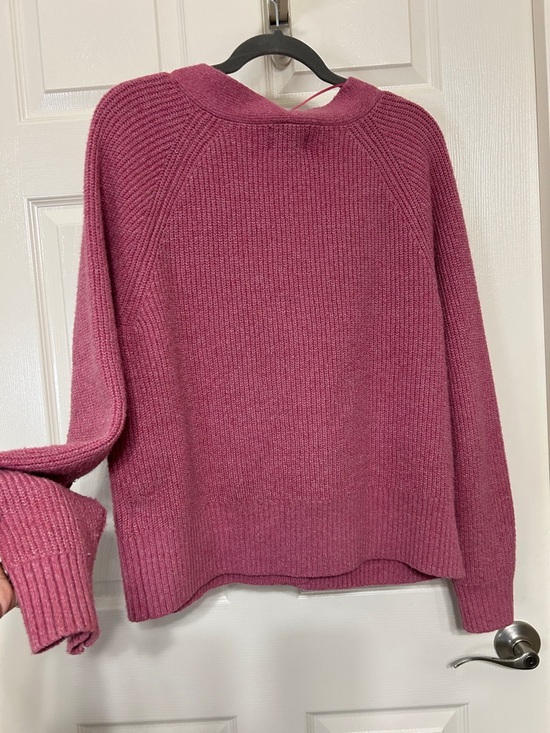 Old Navy Women's Rose Pink Ribbed Button Cardigan Soft Sustainable Recycled - Picture 9 of 10